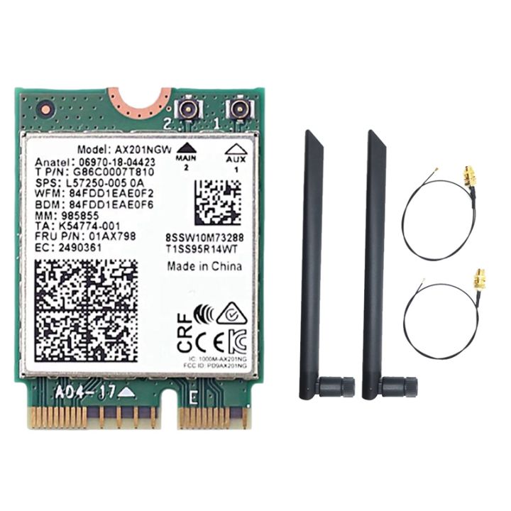 Ax201ngw Wifi Card With Dual Antenna 24 Ghz5ghz Wifi 6 3000mbps M2 Cnvio2 Bluetooth 51 Wifi 5299