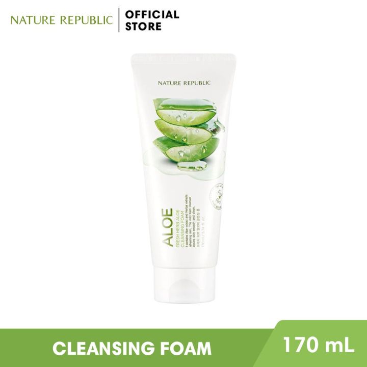 Immediate delivery NATURE REPUBLIC FRESH HERB ALOE CLEANSING FOAM