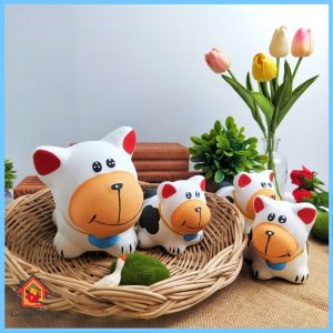 ตุ๊กตาจัดสวน ตุ๊กตาแต่งสวน ตัวใหญ่ 1 ชุด 4 ตัว ตัวใหญ่ 1 ตัว ตัวเล็ก 3 ตัว ตุ๊กตาหมา ตุ๊กตาเซรามิค แต่งบ้าน