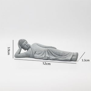 BADAM Oriental Culture Sandstone Buddha Green Sandstone Reclining Buddha Buddha Statue Zen Ornament Creative Sitting Posture Buddhist Figurine Ornament Indoor