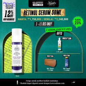 [ROAD TO 12.12 EXCLUSIVE SET] Kiehls Retinol Daily Micro-Dose Serum 50ml - dengan Retinol Ceramide dan Peptide. Serum Anti-Aging untuk Menyamarkan Kerutan dan Mengencangkan Kulit