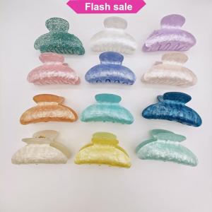 SHENHAO2🎀 Clip tóc cổ điển cho cô gái Claw Clip mới bằng đá cẩm thạch kết cấu barrette cá mập clip cho phụ nữ tóc phụ kiện