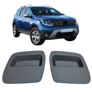 ฝาครอบตาแถบลากกันชนหน้าสำหรับ Dacia Duster 2018-2021 ซ้ายขวา 2 ชิ้นชุดสีเทาหรือสีดำ 620721430R 620724861R 511802392R
