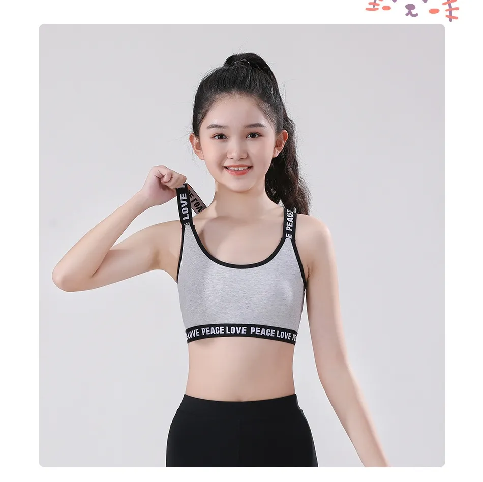 MOMO Kids Bra Girls Training Bra Cotton Baby Bra Anti-slip Sport Bra  Teenage Underwear