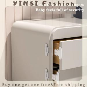 YINSI 5pcs Baby Safety Locks Anti-opening Cabinet Open Cabinet Safety Lock Anti-clip Hand Door Lock Fixing Clips Refrigerator Lock