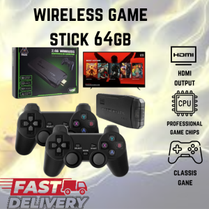 NEW HD Video Game Console 64G Built-in 10000+ Games Retro handheld Game Stick Wireless Controller PS1/GBA Kid Xmas Gift