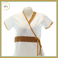 เสื้อสปา เสื้อหมอนวด ผูกเอว ผ้าโซล่อน แต่งไทย ใส่สบาย หลายสี พร้อมส่ง. 