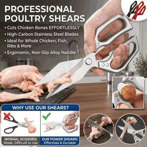 Thickened Kitchen Shears Sharp Chicken Bone Scissors Household Big Head Scissors Kitchen Special Food Scissors 加厚厨房大头剪 Gunting Dapur