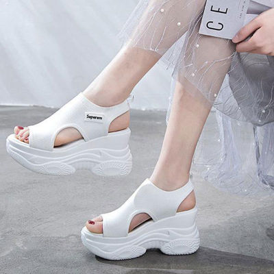 48H Sandals women's slope with all-match trifle thick-soled inner heightening women's shoes Roman shoes women