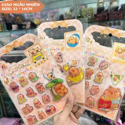 Sticker Nhựa PVC In Nổi 3D BONBON DROP DIY trang trí sáng tạo họa tiết ngộ nghĩnh đáng yêu