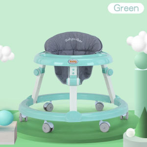 รถหัดเดินเด็กรถฝึกเดินสำหรับเด็กป้องกันการเอียงพลิกคว่ำป้องกันขาโก่งปรับได้พับเก็บพร้อมเสียงดนตรี+ของเล่น