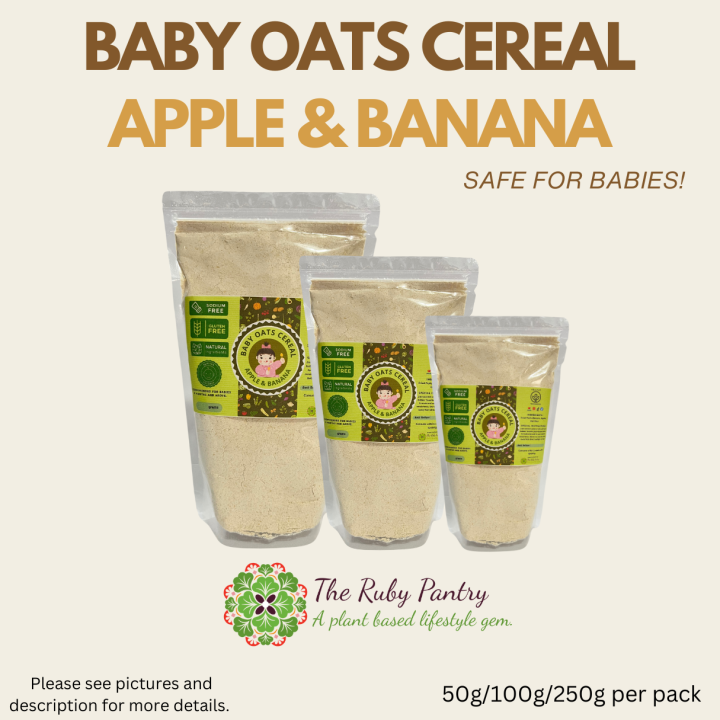 Baby Food Oats Cereal Apple and Banana by The Ruby Pantry Plant