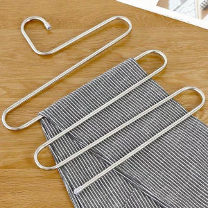 Móc Treo Quần Áo Inox 5 Tầng Thông Minh Mắc Treo Khăn Đa Năng Tiết Kiệm Không Gian Tủ