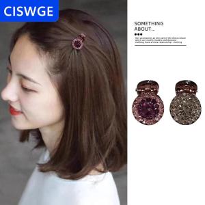 [COD] CISWGE 2 4 cái kẹp tóc mini tròn Rhinestone kẹp móng vuốt nữ Zircon Retro kẹp tóc nhỏ kẹp Tóc Cua Phụ kiện tóc nữ ﻿