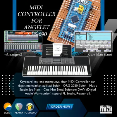 Modul MIDI Controller Angelet XTS-690 Pro Tombol ORG2025-vArranger