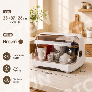 Ston Kitchenware Dish Rack Cup Holder Kitchen Organizer Storage Rack with Cover Dust-proof Organizer Kitchen Storage