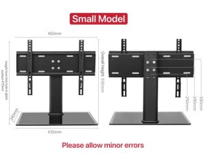 [SG Seller]Truslink TV Table Stand / TV Base / Table Top Stand / Tempered Glass Universal TV Stand - Table Top TV Stand for 26-32 Inch And 32-55 Inch LCD LED TVs - Height Adjustable TV Base Stand with Tempered Glass Base & Wire Management VESA-----DZ3255