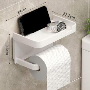 Toilet Roll Paper Holder Self Adhesive Double Layers Toilet-Roll-Rack Bathroom Kitchen Wall Mounted Phone Storage Rack