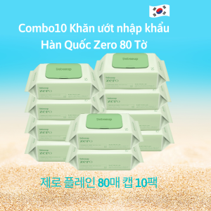Combo10 Khăn Ướt Hàn Quốc Bebesup Zero 80 Tờ