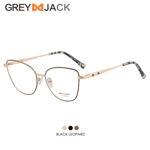 Grey Jack Frame Kacamata Model Cat Eye Fashion Wanita Bahan Metal Ringan Bisa Minus Antiradiasi Blueray Photocromic Bluecromic 007