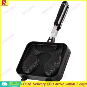 【Big Sale】Double Fish Shaped Taiyaki Dessert Waffle Cake Maker Pan Aluminum Alloy Japanese Pancake Double Pan Waffle Baking Mold【SuperLegend】