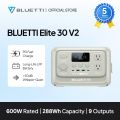 【Power outage essential】（EB3A upgraded version）BLUETTI Elite 30 V2 288Wh/600W 90,000 mAh (Inverter power 1500W) LiFePO4 Battery 220-240V Portable Power Station Fast Charge Solar Generator. 