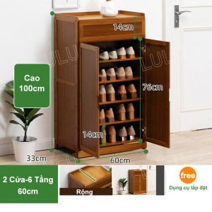 RRH Shoe Cabinet With Doors 3/4 Doors Shoes Storage Living Room Savers Organizer Storage Shoe Racks Organizer Bamboo