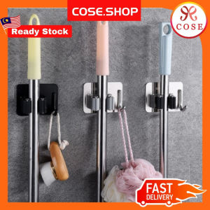 [COSE] Mop Holder Stainless Steel | Wall Mounted Broom Holder | Bathroom Mop Hook | No Drilling Wall Broom Hanger