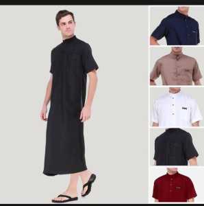 Baju Gamis Jubah Pria Dewas Lengan Pendek