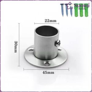 Suomi 1pcs Stainless steel Round Tube Pipe Curtain Rod Holder Flange Seat
