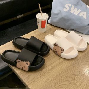 ชุดเครื่องหมายแตะสวม ชุดรองเท้าแตะกันน้ำ รูปร่างแฟชั่นเกาหลี สวม T47 ด้านยั่งยืน พื้นนิ่มสวยที่นิ่มจูง รูปหมีที่ด้านข้างน่ารัก