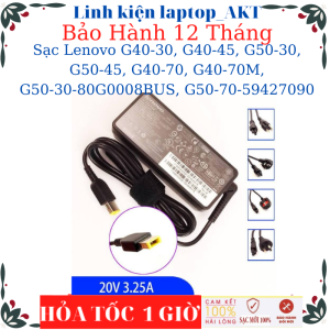 Sạc laptop Lenovo G40-30 G40-45 G50-30 G50-45 G40-70 G40-70M G50-30-80G0008BUS G50-70-59427090- Sạc 20V-2.25A/3.25A-45W/65W chân vuông USB