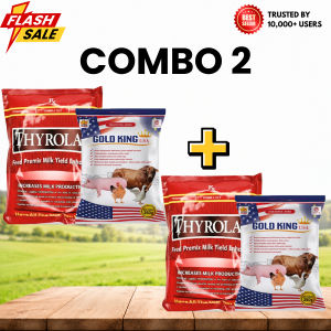 Gut & Growth Combo – Gold King USA + Thyrolac for Appetite Digestion & Weight Gain Support Animals