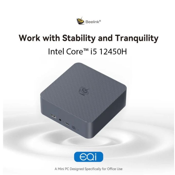 Mini PC Beelink EQi12 Intel Core i5 12450H 24GB LPDDR5 512GB SSD NVMe Dual LAN WiFi6 HDMI Windows 11 Pro