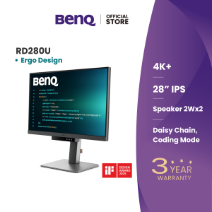 BenQ RD280U 28" 4K+ Programming Monitor | Coding Modes | USB-C | Nano Matte | Backlight MoonHalo | Daisy Chain