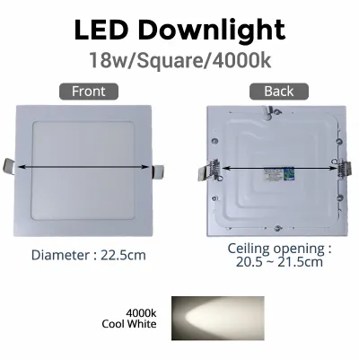Slim Square Round LED Downlight Panel Light 6W 9W 12W 15W 18W (1 Year Local Warranty)
