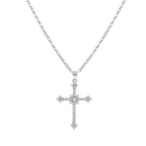 Zircon Cross-Shape Necklace Trend สะโพก-ไฟฮ็อปผู้หญิงที่หรูหราฤดูร้อนโซ่ไหปลาร้าเฉพาะกลุ่มแฟชั่นโลหะผสม