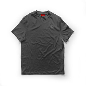 KREST Baju Kaos Basic Premium Abu Tua Dark Grey Logo Signature Embroidery