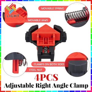 (Fast&COD)4PCS Adjustable Right Angle Clamp Woodworking 90 Degree Fixing Clip Spring Corner Clamp