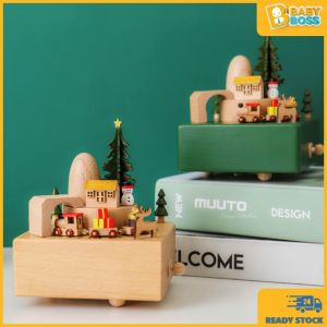 BabyBoss Carousel Music Box Mountain Tunnel with Small Moving Magnetic Train Christmas Gift Kotak Muzik