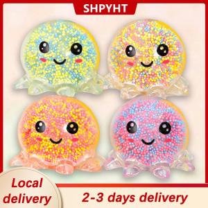 [COD] SHPYHT Local delivery Ship within 24 hours Glowing Light Squid Vent Ball Squeeze Toys Bubble Octopus Ball Stress Relief Toy