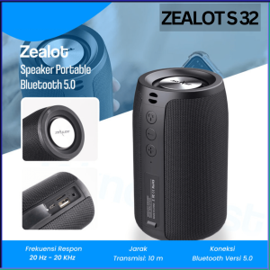BERGARANSI ZEALOT Speaker mini Bluetooth full bass suara kencang portable 5.2 Wireless 3D S32