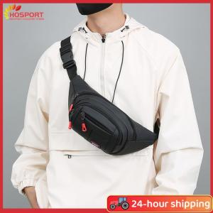 【HOSPORT】Men Women Fanny Pack with 4-Zipper Pockets Crossbody Bag with Adjustable Strap Sling Bag for Travel Hiking Running