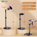 TNW H16 Phone Holder Tripod Phone Desktop Stand Overhead Shooting 360°rotation retractable stand height For Live Stream Vlogging. 