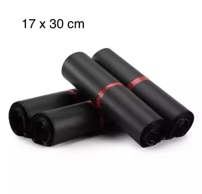READY STOCK 17 X 30CM 100PCS 🔥BEG KURIER BLACK COLOR BAG COURIER FLYER PLASTIC BAG NO POCKET POSLAJU LAZADA