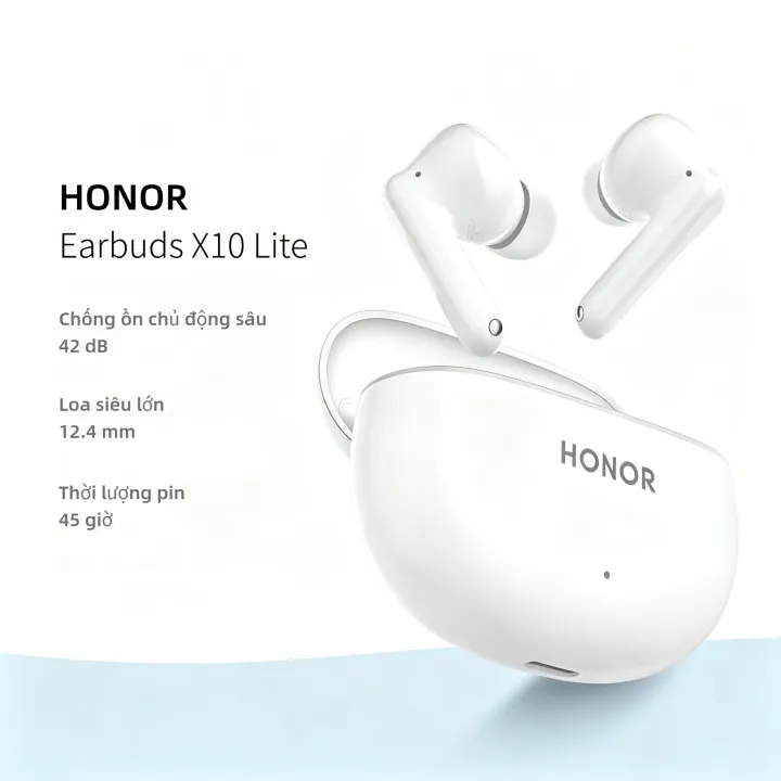 Tai nghe TWS HONOR Earbuds X10 Lite, Bluetooth 5.4, Chống ồn chủ động ANC sâu 42dB, Tai nghe nhét tai, Chống bụi và nước IP54, Thời gian phát nhạc lên đến 45 giờ | BigBuy360 - bigbuy360.vn Tai nghe TWS HONOR Earbuds X10 Lite, Bluetooth 5.4, Chống ồn chủ động ANC sâu 42dB, Tai nghe nhét tai, Chống bụi và nước IP54, Thời gian phát nhạc lên đến 45 giờ | BigBuy360 - bigbuy360.vn
