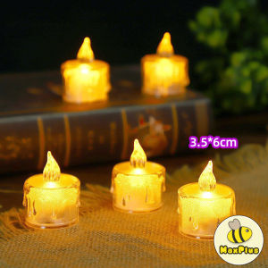 MaxPlus Crystal Candle Light Transparent Shell Desk Electronic Night Lamp Party Holiday Home Decor