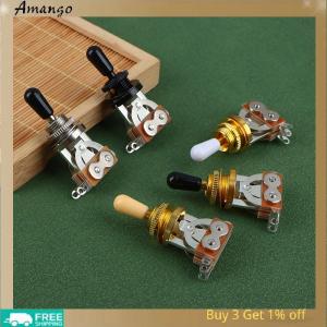 Amango 1Pc 3 Way Short Straight Guitar Toggle Switch Pickup Selector With Brass Hat For Electric Guitars Pickups Switch Control Parts
