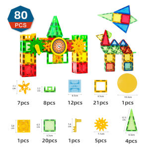 Romboss 80/140pcs Gear Blocks Colorful Window Magnetic Building Blocks Tile DIY Magnetic Block Puzzle Montessori Kids Toys Educational Gifts