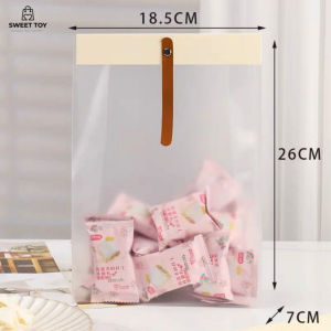 White Transparent Gift Bag Translucent Cake Muffin Macarons Candies Cookies Plastic Design DIY Kotak Kuih Supplies Baking